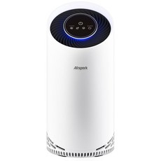 Airspark 침실 및 넓은 방의 가정용 반려동물용 공기 청정기 세척 가능한 반려동물 프리 필터 HEPA 청정기 털 비듬 냄새용 99.99% 연기 먼지 꽃가루 필터 야간, 화이트, 화이트