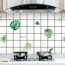 또와찌스토어 깔끔주방 오염방지 시트지 2p세트(90x60cm)나뭇잎 주방싱크대시트지