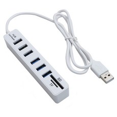 USB 讀卡機 二合一，多接口USB Hub，SD/TF讀卡器，高速USB 2.0傳輸，適用多系統, 1個, 白色