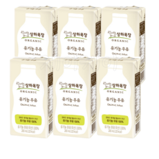 상하목장 유기농 우유, 200ml, 6개