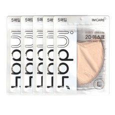맑은누리 IMCARE 인데이 2D 새부리형 마스크 5매입 x 5개, 5개입, 베이지