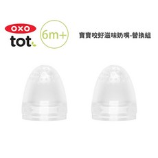 停產OXO tot 寶寶咬好滋味奶嘴 寶寶進食 寶寶自主進食 咬咬樂 寶寶磨牙 副食訓練 原廠公司貨, 1個, 好嘴替換組2入裝