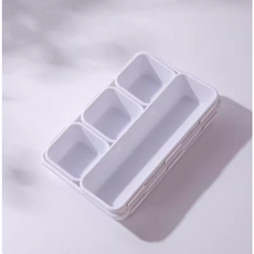 萬用抽屜收納盒8件組，辦公桌書桌文具收納，工藝品分類，廚具收納多功能小物整理, 白色