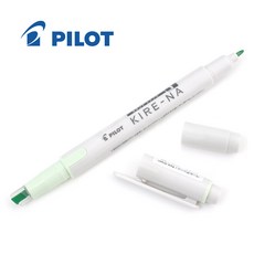 파이롯트 키레나 트윈팁 형광펜, 페일 그린, 10개 (KIRE-NA)