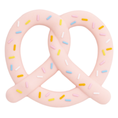 MULNORY 유아 아기 치아발육기 실리콘 장난감 프레즐 치발기, 핑크