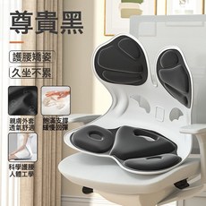 月牙護腰坐墊靠墊坐姿椅墊腰靠背一體墊辦公室久坐神器腰託座墊, 月亮款黑色