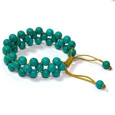 松石圓珠三排中國結手鍊，手工編織，東方韻味，清新自然，時尚百搭