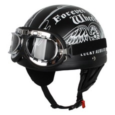 아우라 어반헬멧 빈티지 미군모 반모 오토바이 전동킥보드 전기자전거 경량 헬멧, 17.빈티지(투휠블랙), 1개