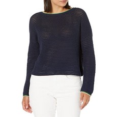 Vince 여성용 크로셰 콘트라스트 팁핑 크루 네이비 123303