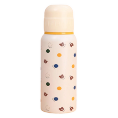 리안 큐트 애니멀 일러스트 빨대 내장 보온 텀블러, 1개, 600ml, 옐로