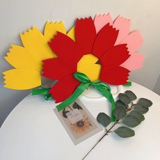 카네이션 머리띠 펠트완제품 어버이날 카네이션 모자, 레드