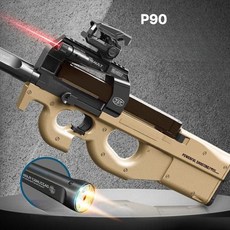 총구LED 수정탄 전동건 vector P90 Lehui 전동 연발 소프트건, 샌드 P90, 추가 배터리1 수정탄5팩, 1개