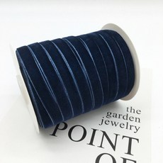 [29색] 10mm 벨벳 리본끈 단면 테이프 머리띠 공예 악세사리 마스크스트랩 재료, 03. 네이비 블루, 1개