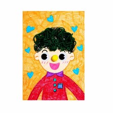 혜명잡화상사 (만들기그림)털실 머리카락 얼굴그림 표현하기 색칠공부도안 색칠도안 색칠공부 그림색칠 색칠놀이도안
