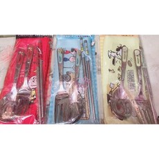 Snoopy 史努比 餐具組 湯匙 筷子 叉子 附收納袋 公車司機 藍色, 1個