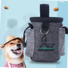 강아지 간식 포켓 배변 훈련 가방 산책 짐가방, 라이트그레이, 1개