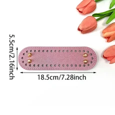 초보자용 크로셰 가방 바닥 구멍이 있는 타원형/원형 베이스 DIY 토트백 바구니 수공예 기초 플레이트, 03 Dark Pink