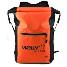 戶外防水包 桶包 沙灘野營登山休閒潛水遡溪遊泳海邊漂流背包25L 防水袋 遊泳包 防水背包 漂流袋, 桔色