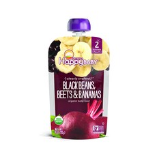 해피베이비 클리어리 크래프티드 어린이 스무디, 검은콩 + 비트 + 바나나(Black Beans + Beets + Bananas), 113g, 1개