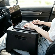폴딩 다용도 차량용 테이블 트레이, 블랙, 1개 블랙, 1개