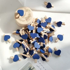 빨간 하트 사랑 나무 옷 사진 종이 페그 핀 미니 빨랫줄 엽서 클립 홈 웨딩 발렌타인 데이 장식 10 개 50, 02 10pcs, 04 Blue