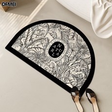 DFMEI 輕奢浴室衛生間門口地墊吸水硅藻泥軟墊洗手檯防滑墊馬桶u型腳墊, 1個, 熱植派對半圓