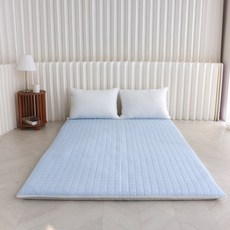 아르떼베딩 퀸(Q) 요커버+솜포함 국산 순면 사계절 누빔 요매트_5CM, 모아 연블루