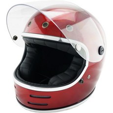 NEO 빈티지 VT-9 레트로 풀페이스 SG 사이즈L 59~60 cm, L 사이즈, 캔디 레드 x 투명 실드