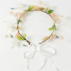 아즐라 웨딩촬영화관 브라이덜샤워소품 화관머리띠 사진촬영소품 어린이꽃화관머리띠 브라이덜샤워화관