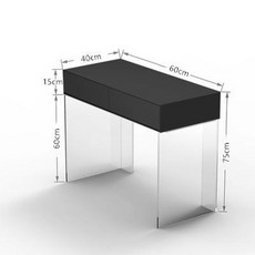 아크릴 수납함 메이크업 정리대 침실 화장품 정리함 투명, 조립형, 블랙 60x40x75