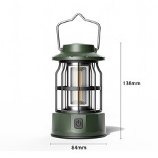 휴대용 감성 랜턴 야외용 텐트 걸이 감성 조명등, 7 L801SR그린 소형 충전타입 84x138mm, 1개