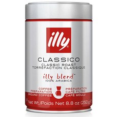 일리 클라시코 클래식 로스트 모카 팟 프리퍼레이션 그라운드 커피, 모카포트, 250g, 1개