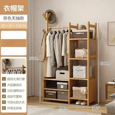 원목 스탠딩 옷장 가정용 오픈 클로젯 침실 가구 수납장 옷걸이 정리함 서랍 포함, 11 80cm wood-drawer