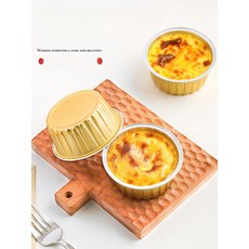 일회용 크림브륄레 용기 100개 에그타르트 디저트 뚜껑미포함 골드, 골드 10개, 1개, 1개