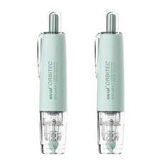 OVAL 노크식 수정테이프 2개, 2개 그린 (Oval)