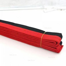 優選熱賣跆拳道腰帶，多色可選，兒童考級道帶，客製化繡字服務, 紅黑帶2.4米雙圈, 1個