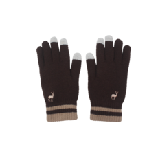 體溫魔術師 麋鹿暖心保暖觸控手套 男款 加厚防風 柔軟親膚 靈敏觸控 冬季通勤必備, 深咖, 1個