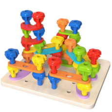 투키토이 레인보우 페그퍼즐 원목교구 세트, 1세트