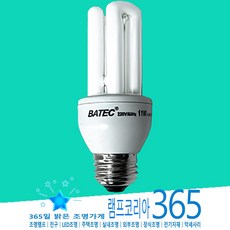 바텍 EFTR11EX 11W E26 삼파장램프 소형 절전형 EL램프 전구식 형광램프, 1개, 전구색