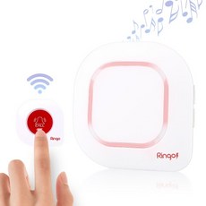 링고벨 무선 차임벨 LED 불빛 알림 배터리타입 수신기 GSR-302C 초인종 가정환자 호출벨 방수초인종 도어벨, 1개, GST-400C＋GSR-302C