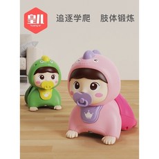 《翔翼玩具》小朋友玩具娃娃手推車，家家酒嬰兒芭比娃娃車，兒童爬行娃娃玩具, 1個, 爬行娃娃(顏色隨機)