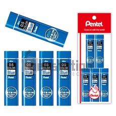 펜텔 아인슈타인 샤프심 0.5mm 5개 세트, C-275-BL 블루 0.5mm 5개 세트