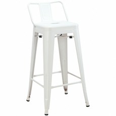 E-home 工業風金屬低背吧檯椅 (座高61cm), 白色, 1個