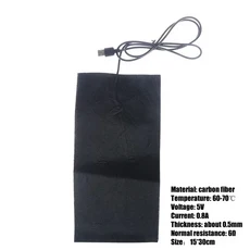 전기 겨울 적외선 발열 매트 탄소 섬유 가열 패드 핸드 워머 USB 가열 필름 1 개 2 개, 01 Type12