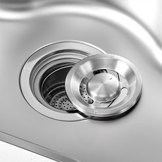 한샘 프리미엄 올스텐 씽크배수구 커버 + 거름망 세트, 1개, 실버