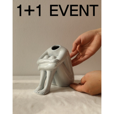 크리에이트그라운드 야나칸 꽃병 꽃꽂이 세라믹 사람 선물 꽃병 소녀 도자기 장식 빈티지 소품 생각하는 Yarnnakarn 소품 집들이 인체 화병 오브제(드라이플라워용), A