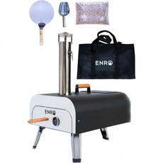 ENRO 휴대용 피자 화덕 메이진 2 정통 피자를 정원이나 캠핑에서 구울 수 있습니다 보관 가방 4 4 lbs 2 kg 보너스 펠렛 스테인리스 스틸, 1개