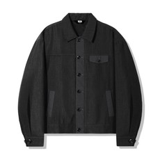 매장정품 TRILLION 트릴리온 시어서커 믹스 크롭 블루종 자켓_블랙 TRSJK41BK 1074961