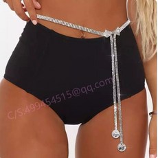 리본 큐빅 벨트 큐빅 체인 패션 체인 벨티드 바디 체인녀 Waist chain