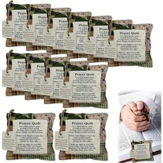 12개의 미니 기도 이불 안에 십자가 대량 수제 빈티지 성경 사각형 여성을 위한 기독교 선물 어버이날 목사님 감사의 동정 선물 (클래식), 12개의 미니 기도 이불 안에 십자가, 대량 수제 빈티